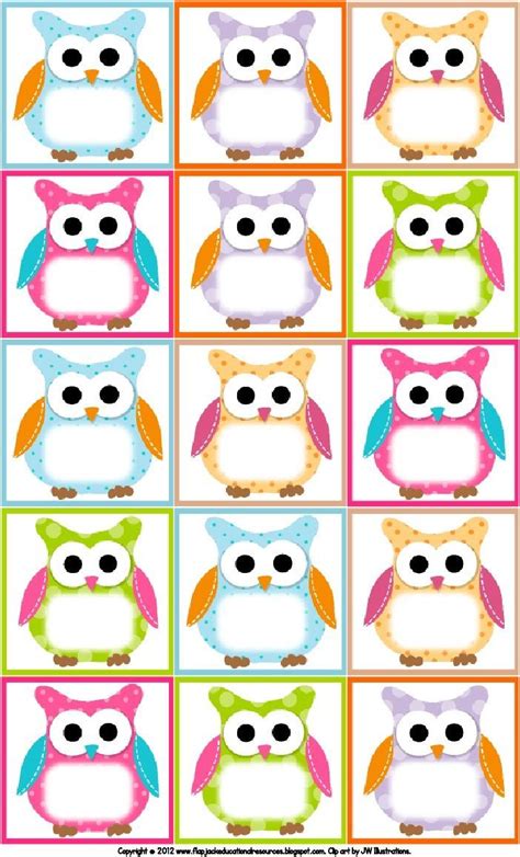 Free Printable Owl Labels